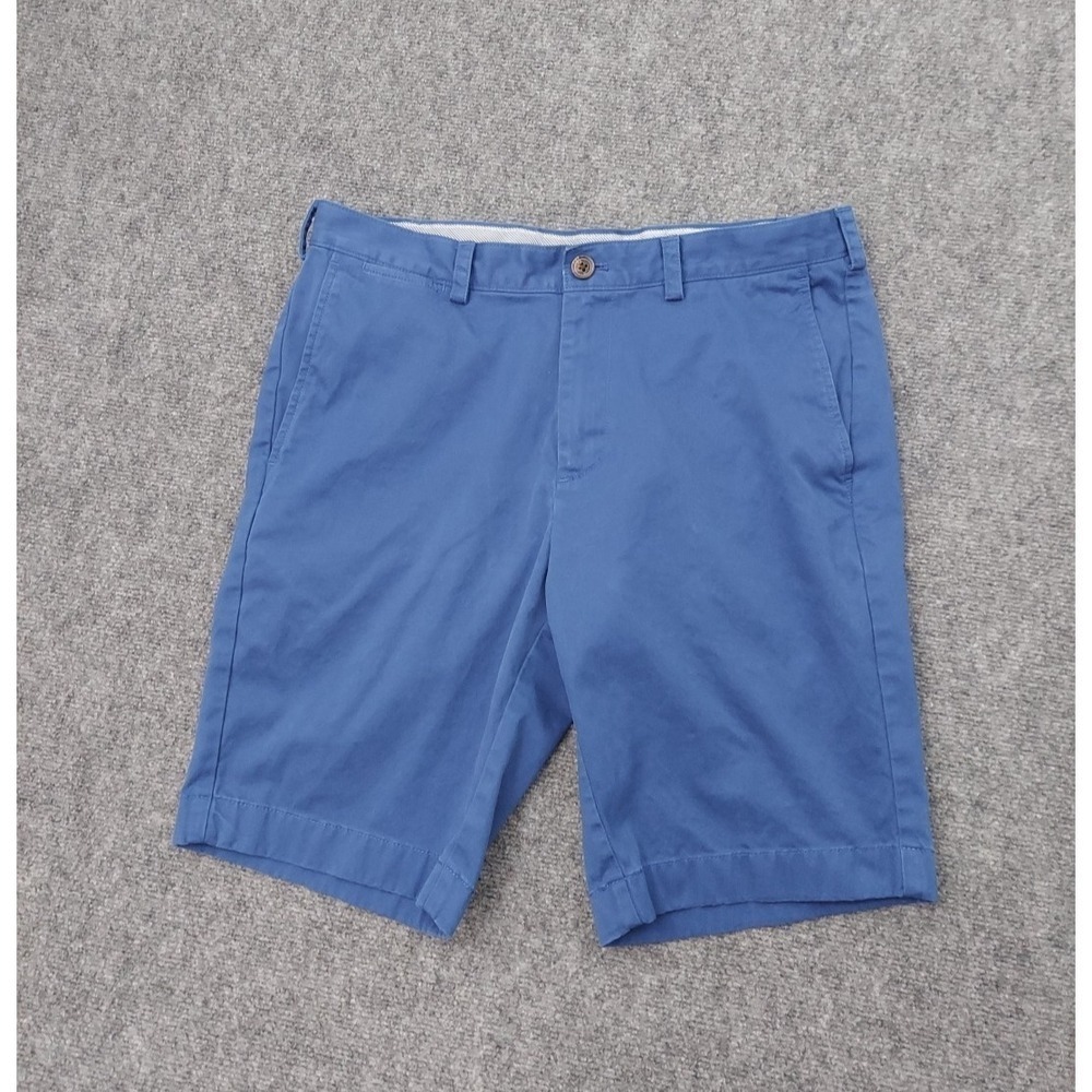 Brooks Brothers Shorts Mens 34 Blue Bermuda Flat Front Pockets Chino Walking